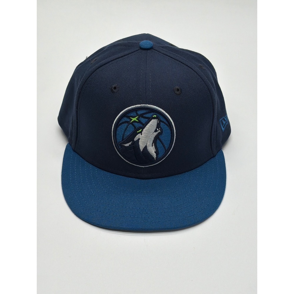 New Era 59FIFTY Minnesota Timberwolves Hat Mens 7 3/4 Navy Blue NBA Fitted Cap